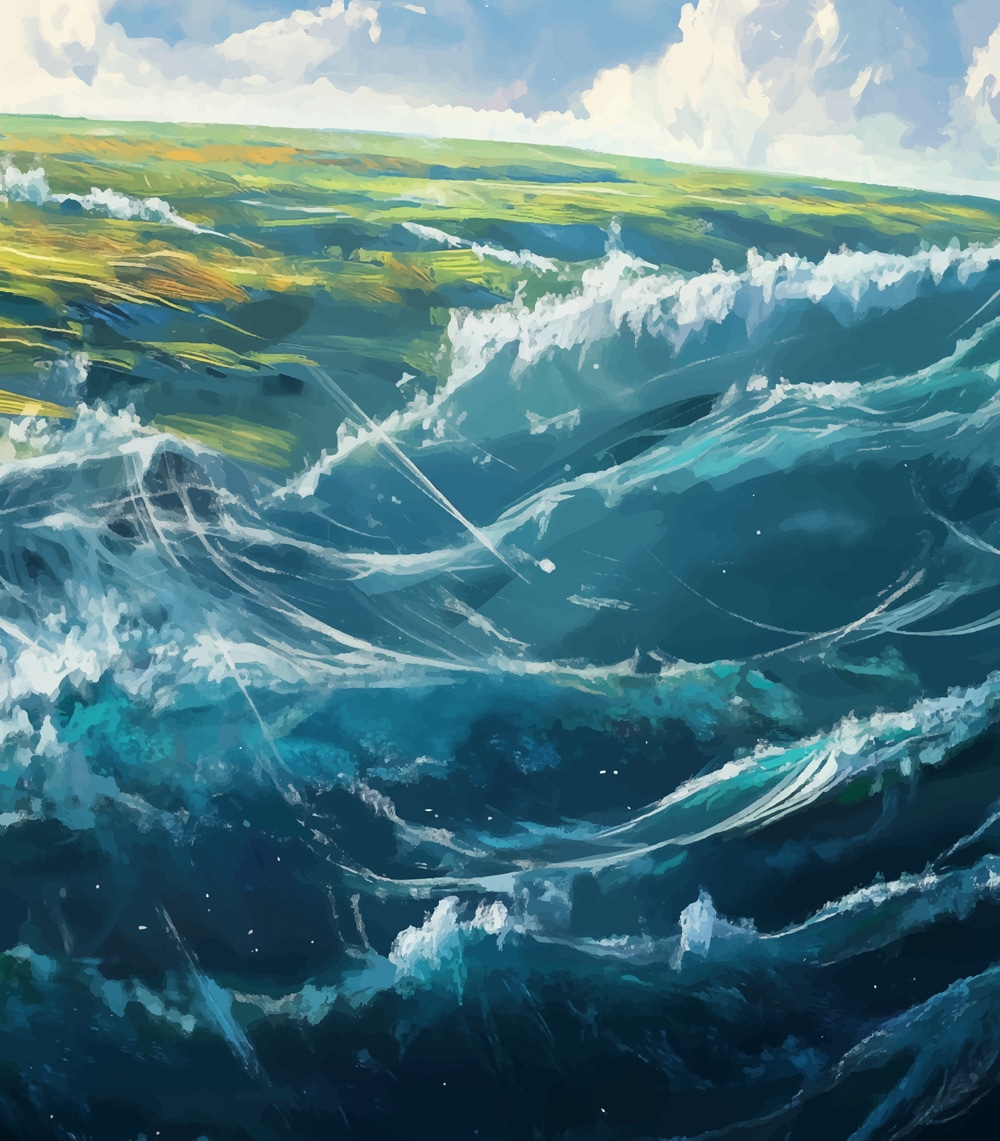 Nature where land and sea meet each other